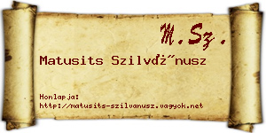 Matusits Szilvánusz névjegykártya